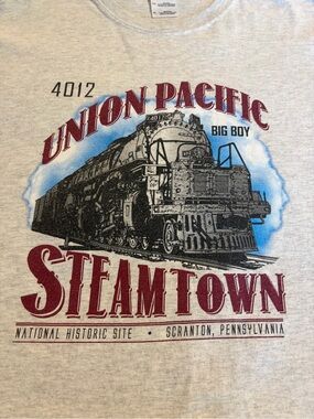 Men’s Union Pacific Steamtown Big Boy Graphic Tee Heather Gray Sz XL